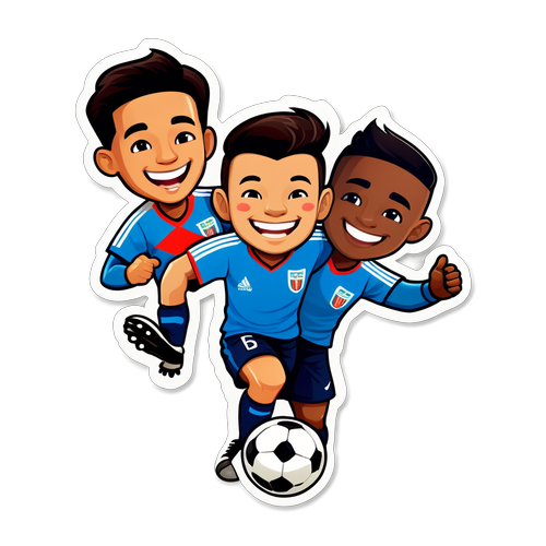 Stiker Pertandingan Sepak Bola Lucu Antara Thailand dan Singapura