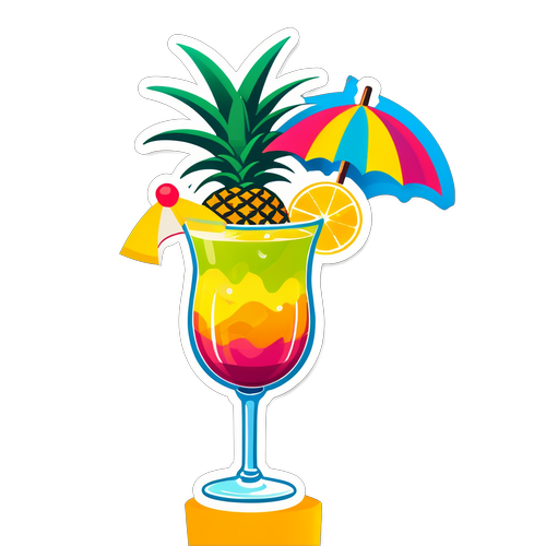 Vibrant Tropical Cocktail Sticker