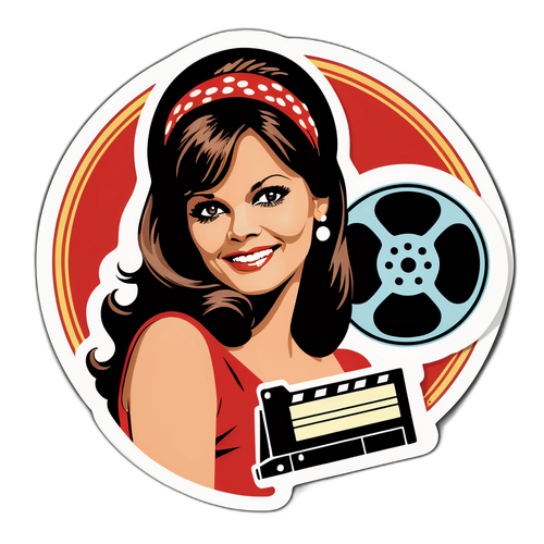 Retro-stil klistermærke af Claudia Cardinale