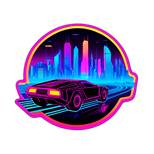 Futuristische Neon-Stadtansicht