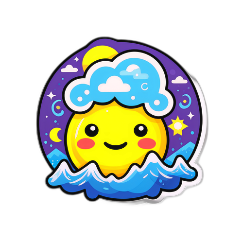 Sticker Colorat 'Cod Galben' cu Schimbări Meteo