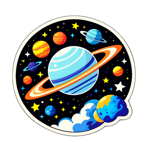 Adesivo Universale con Tema Spaziale
