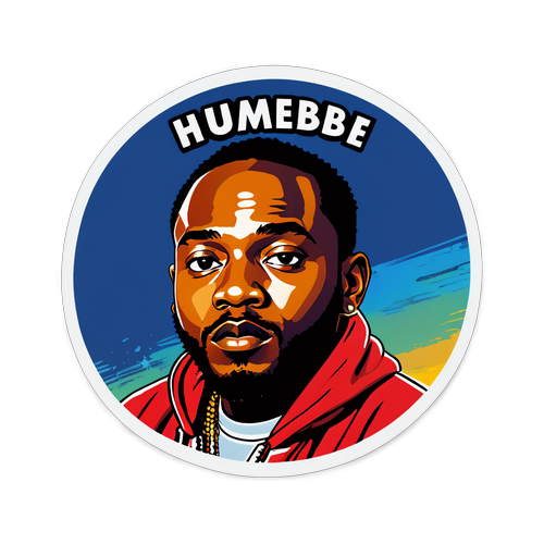 Moderne Kendrick Lamar sticker met 'HUMBLE.'