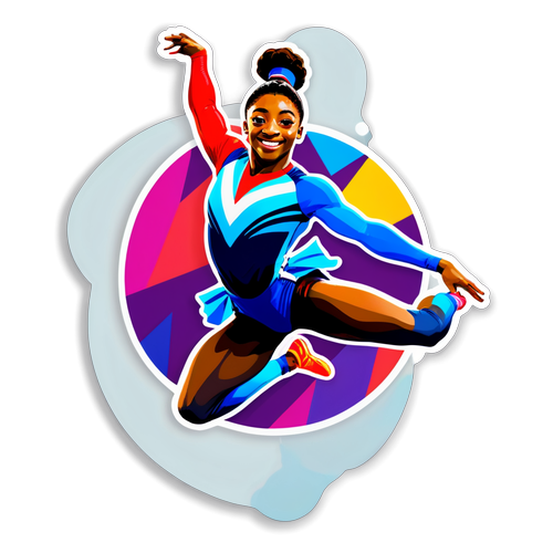 Opplev Simone Biles’ Utrolige Hopp – Et Klistremerke Som Inspirerer og Motiverer!