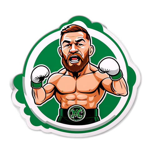 Cartoon-Charakter Conor McGregor im Ring