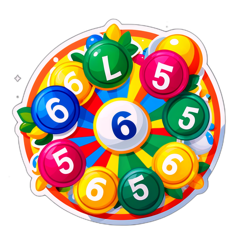 Masayang Sticker ng Lotto Resulta 6/55