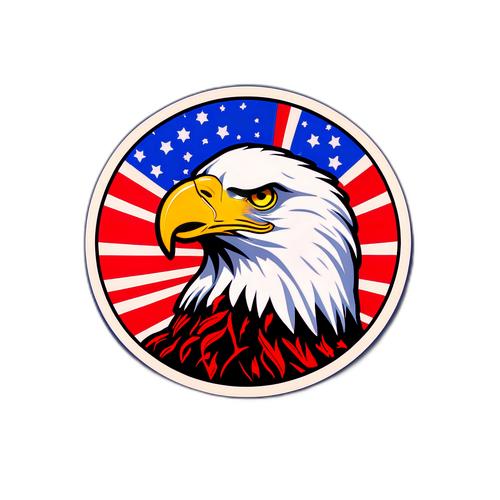 Patriotic Eagle Emblem Sticker