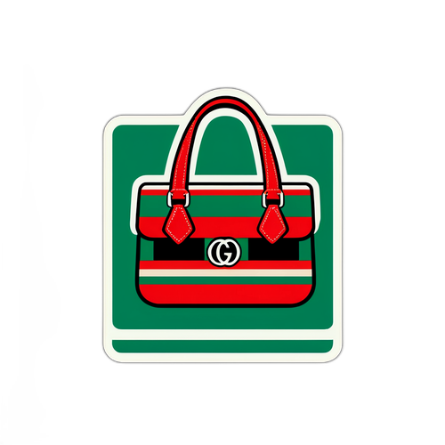 Gucci-inspirert klistremerke med minimalistisk veske