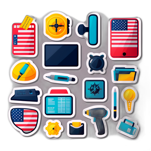 미국 주식 시장 기기 및 도구 스티커