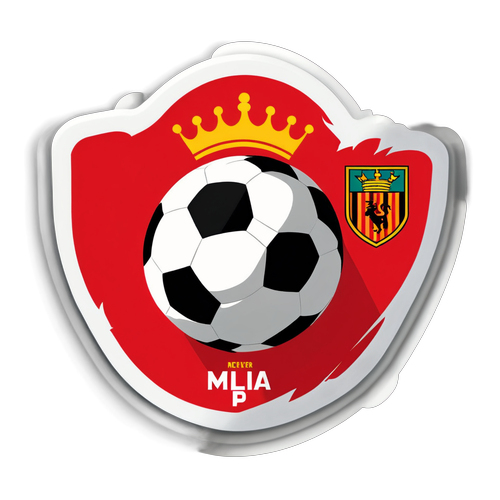 Sticker con balón de fútbol y bandera de RCD Mallorca