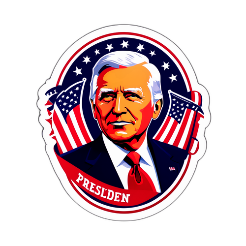 Наклейка с Президентом США в классическом стиле
