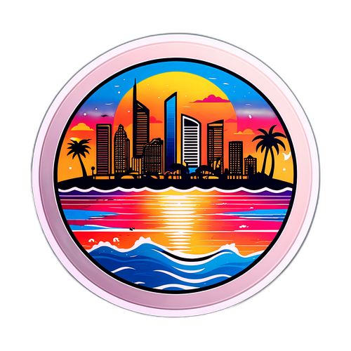 Moderne skyline klistremerke av Tel Aviv