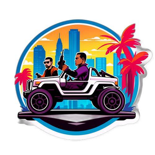 Autocollant inspiré de Grand Theft Auto VI