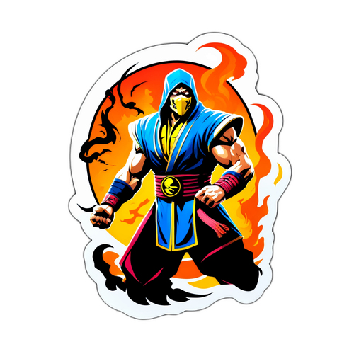 Наклейка з елементами фан-арту на тему Mortal Kombat 2