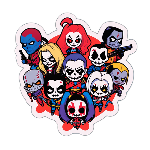 Suicide Squad Cartoon Sticker