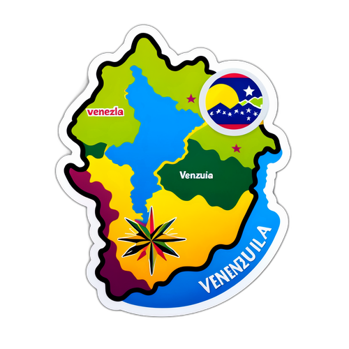 Vibrant Venezuela Map Sticker