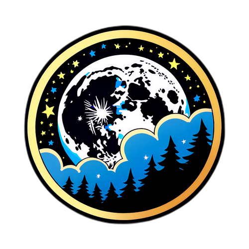 Une pleine lune illuminée dans le ciel d'octobre