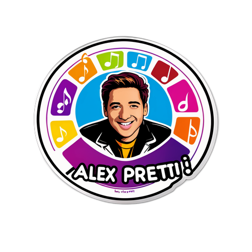 Farverig klistermærke med musiknoter