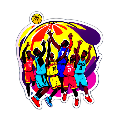 Uchoraji wa mchezo wa mpira wa vikapu