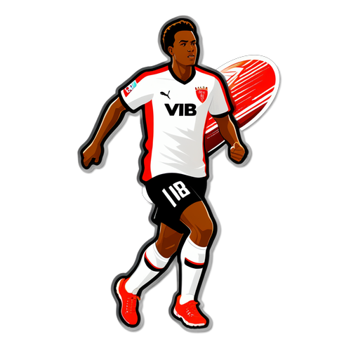 Aufkleber für VfB: Energetisches Design mit Silhouette eines Fans im VfB-Trikot