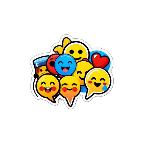 Lekfull klistermärke med CNN-logotyp och emojis