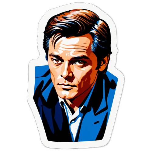 Opdag Alain Delons Tidløse Charme: Den Uundgåelige Vintage Sticker, der Fangede Hans Ikoniske Roller!