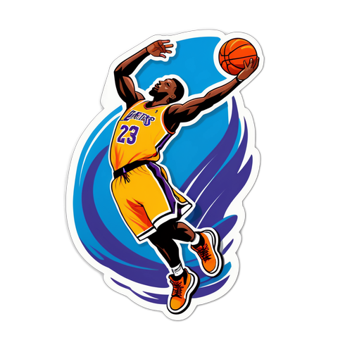NBA Rotowire Sticker ng Isang Manlalaro ng Basketball na Gumagawa ng Impressive Dunk