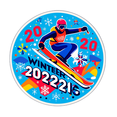 Dynamiczny projekt typograficzny z hasłem 'Igrzyska Zimowe 2026'