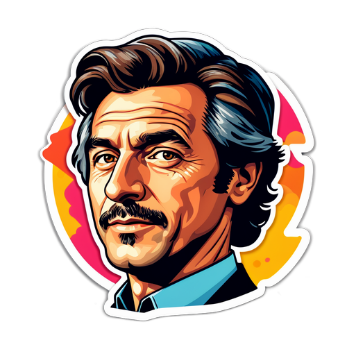 Sticker mit dem Gesicht von Stephen Dürr im künstlerischen Grafikstil