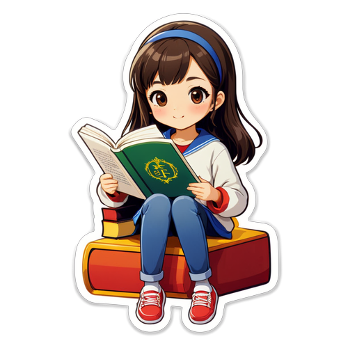 本を読む山口真由のステッカー