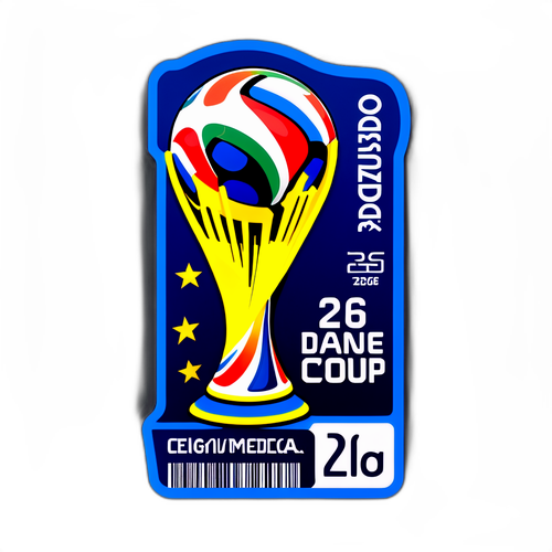 Aufkleber im Ticketdesign für die WM 2026