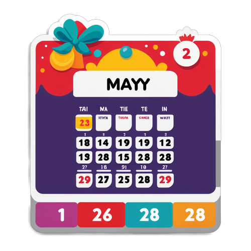 Stiker Bertema Kalender untuk 28 Mei 2025
