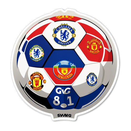 Stylish na Sticker para sa Chelsea vs Man United na Laban