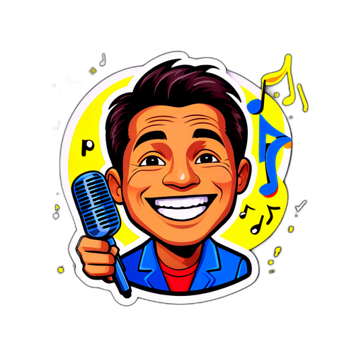 Sticker de Nagui avec un sourire emblématique