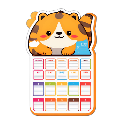 可愛動物日曆貼紙