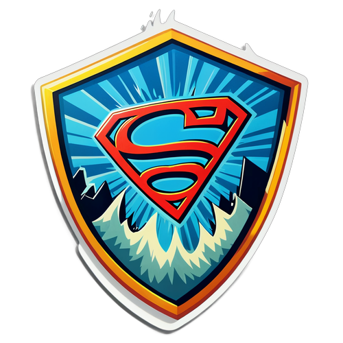 Earthquake Defense Superhero Shield Sticker