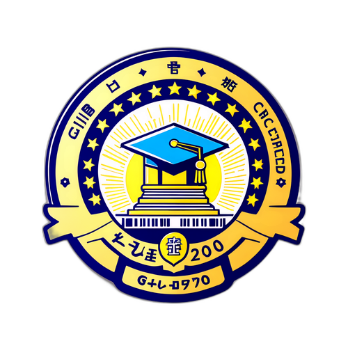 岐阜県立商業高校の競技成果を祝うバッジデザイン