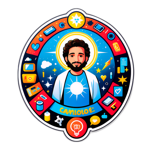 Desenho de Carlos Acutis com Auréola de Luz
