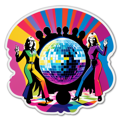 Retro ABBA Disco Sticker