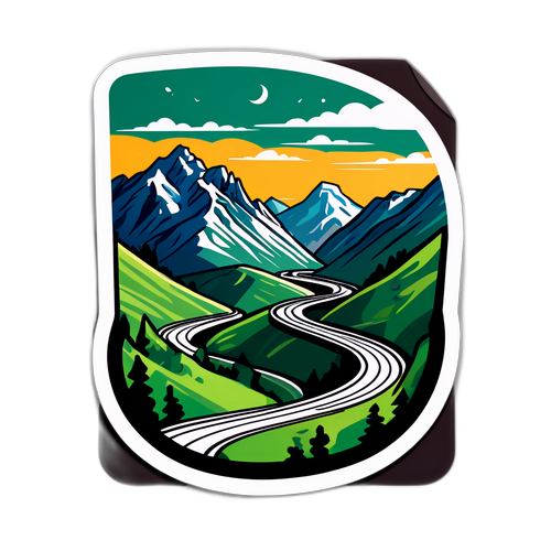 Ilustrație artistică a drumului Transfăgărășan