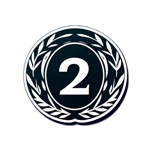 Desain Stiker Minimalis Angka '212' dengan Mahkota Laurel