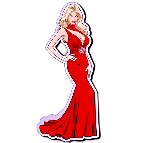 Glamourös Röd Klänning