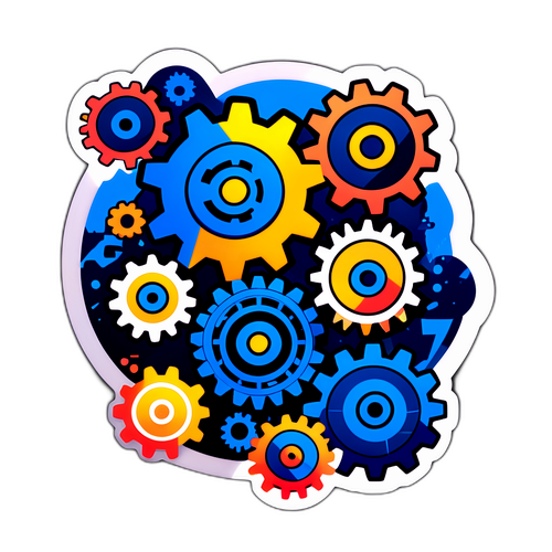 Sticker que simboliza la evolución rápida de la inteligencia artificial