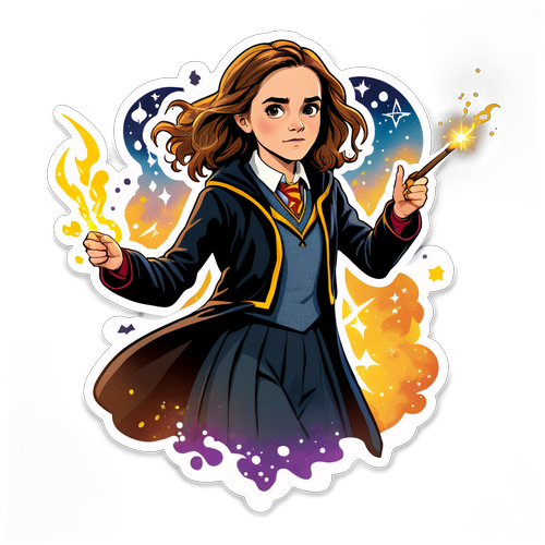 Emma Watson jako Hermione Granger z efektami magicznymi