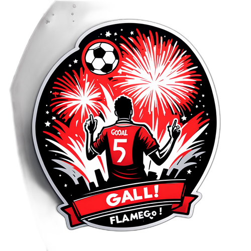 Ilustração do Flamengo Celebrando um Gol