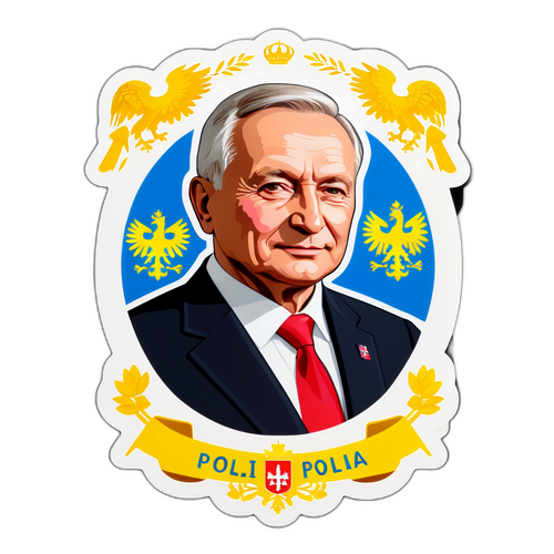 Наліпка з силуетом президента Польщі