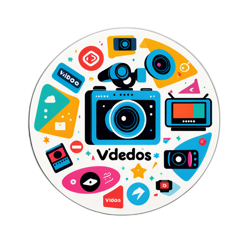 Sticker na 'Videos' na may iba't ibang icon ng video