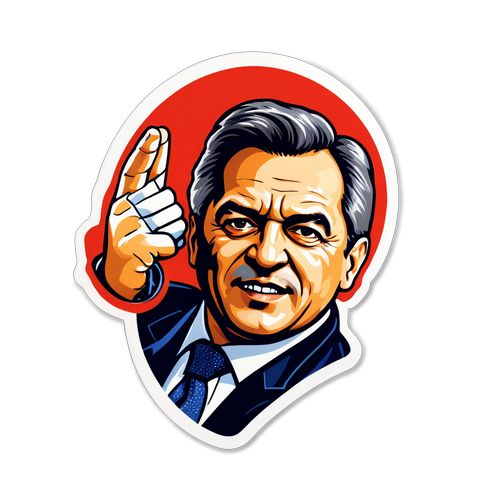 Sticker cu Mircea Fechet în acțiune politică