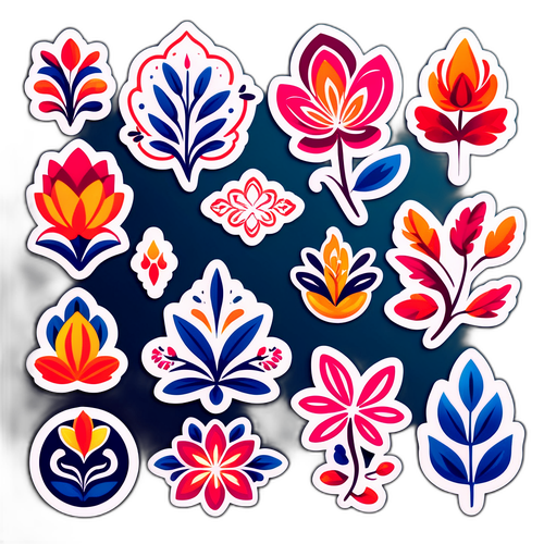 Květinové designové nálepky