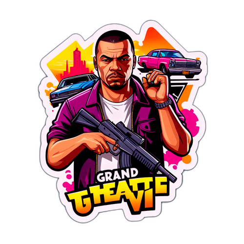 Наклейка с графическим изображением Grand Theft Auto VI